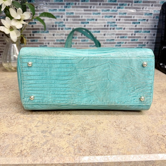 NWT Brahmin JaydenTurquoise lizard large tote purse - Picture 6 of 7